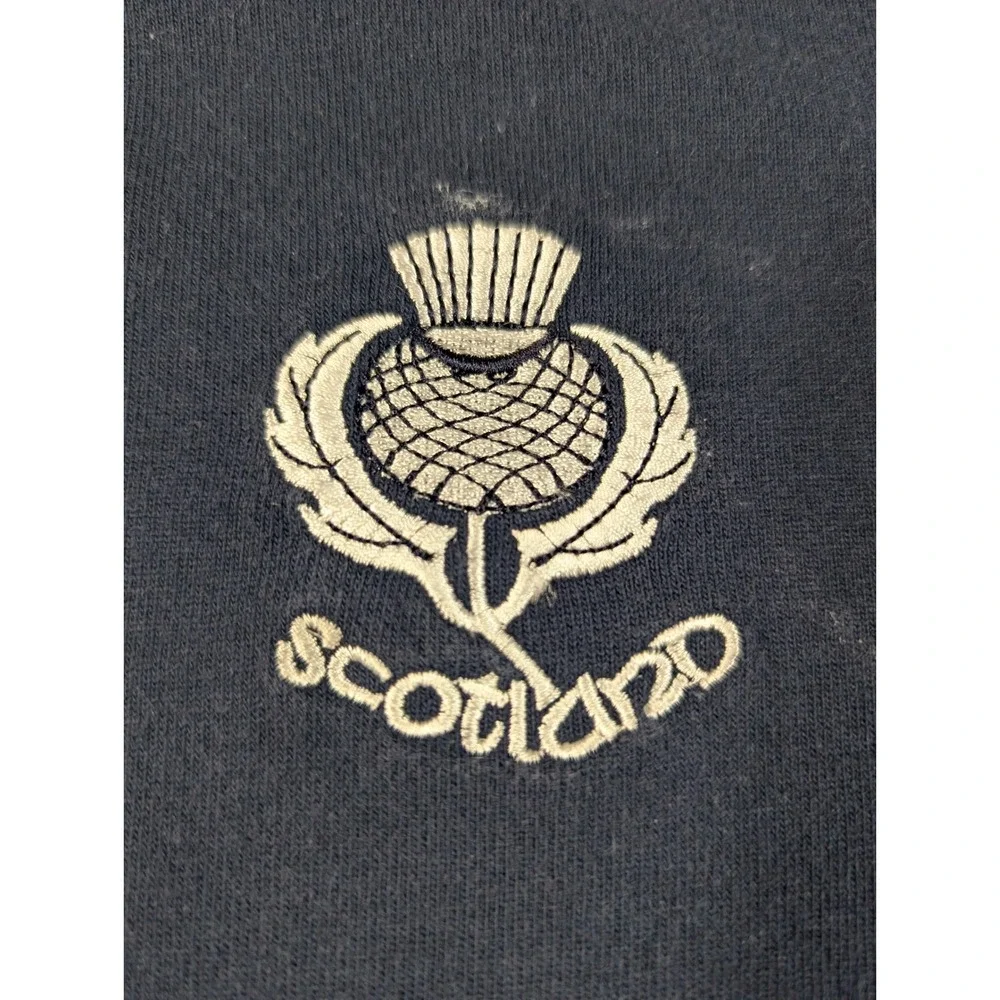 Rugby Nations Scotland Mens Navy Blue Cotton Short Sleeve Polo Shirt Large RARE - Picture 3 of 8